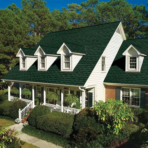 houses with green shingle roofs